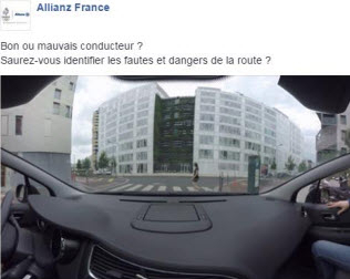Allianz France et l’association Prévention Routière proposent aux internautes une expérience inédite avec une vidéo 360° sur Facebook