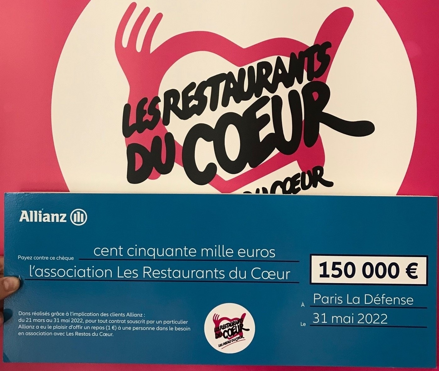 150 000 repas offerts aux restos du cœur, grâce à la mobilisation des réseaux de distribution d'Allianz France