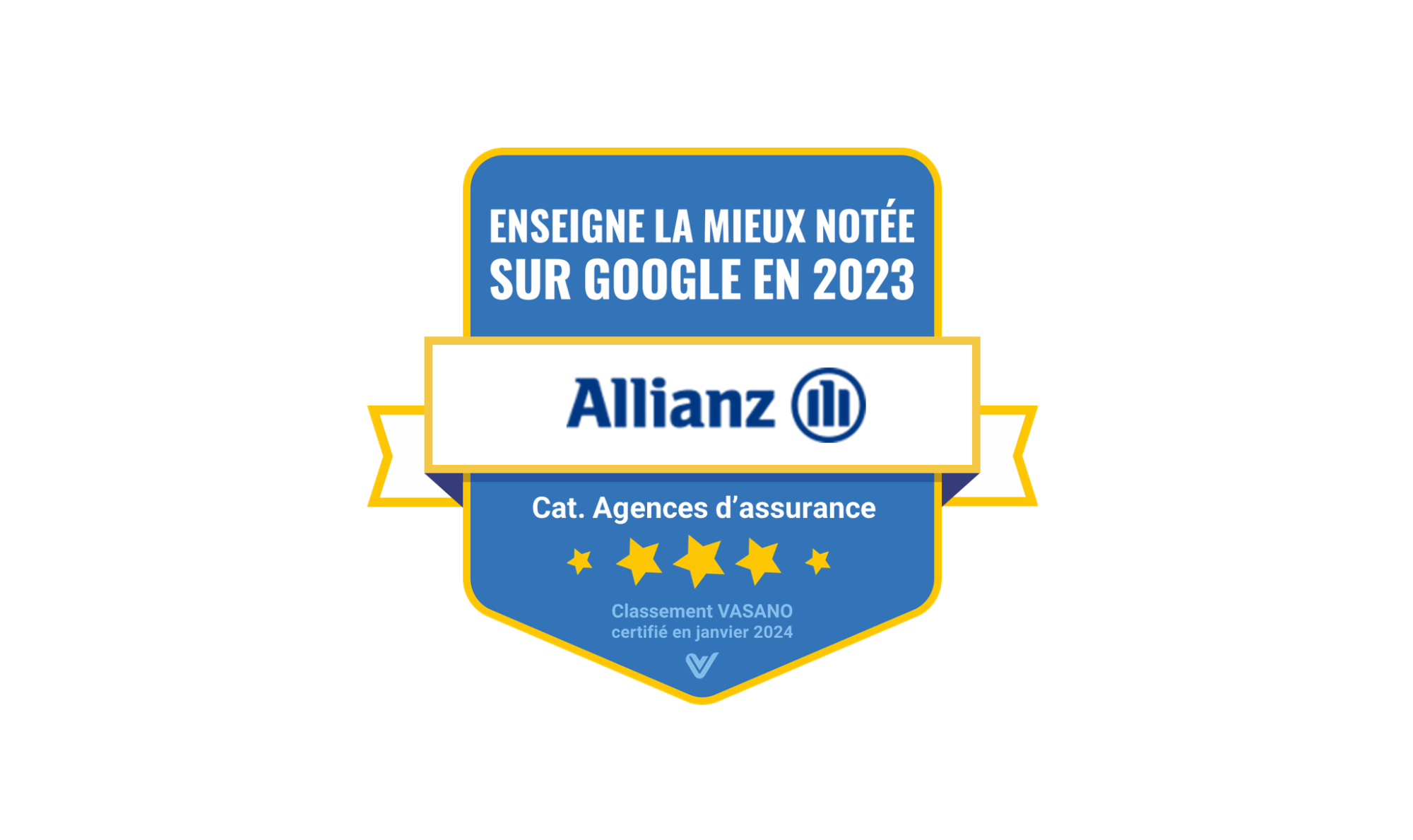 Allianz France prend la première place du classement des agences d’assurance les mieux notées sur Google en 2023