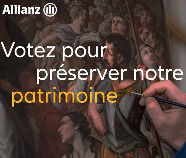 « Le plus grand musée de France » avec Allianz France :16 oeuvres d’art en péril recevront une aide de 8 000 € de la part d’Allianz France au terme d’une campagne de votes en ligne qui a mobilisé 70 593 votants