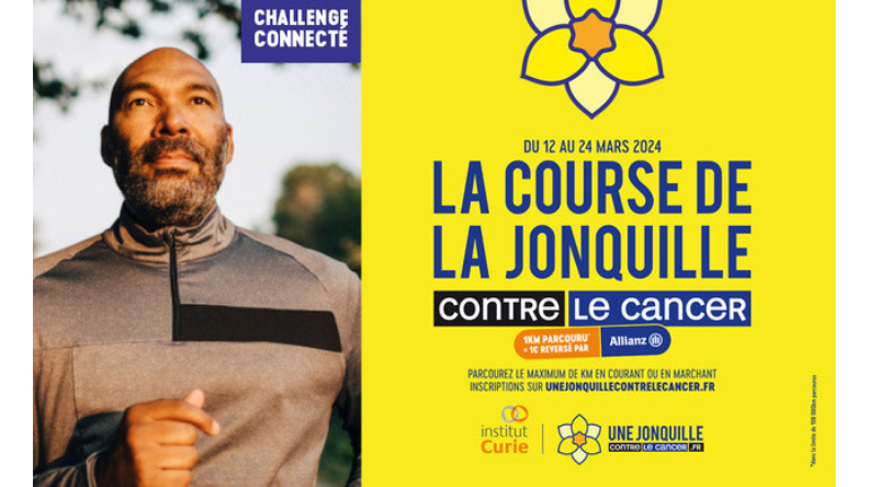 Challenge connecté : la Course de la Jonquille contre le cancer. Parcourons un maximum de kilomètres pour accélérer la recherche du 12 au 24 mars 2024
